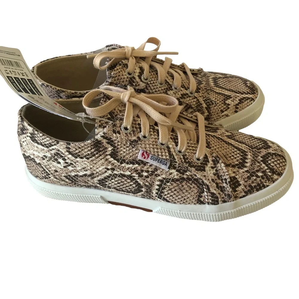 SUPERGA Kids Faux Beige Snake Sneakers NWT